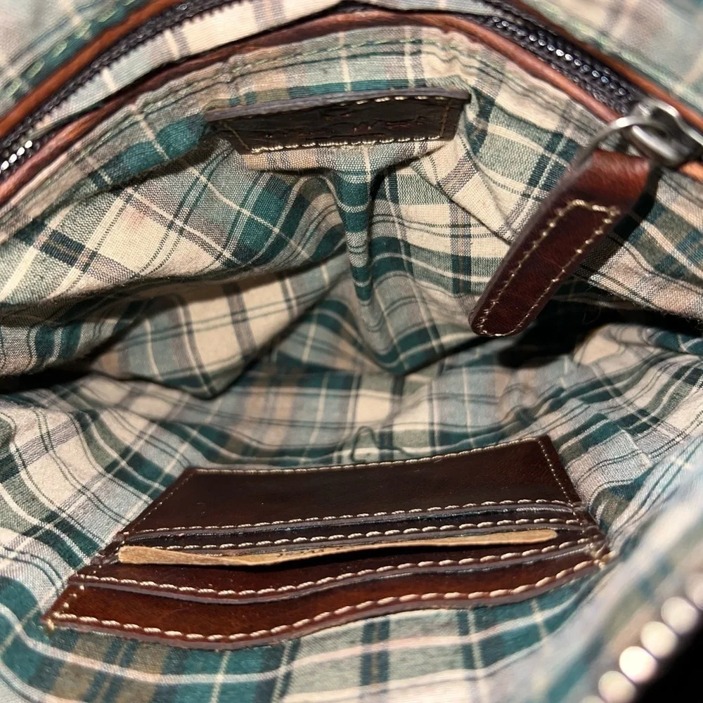 Wild West Classic Brown Leather Messenger Bag. Made in Losangeles